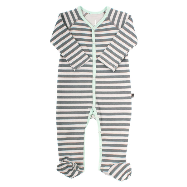AXL Brand Organic Baby Footie Stripe