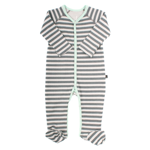 AXL Brand Organic Baby Footie Stripe