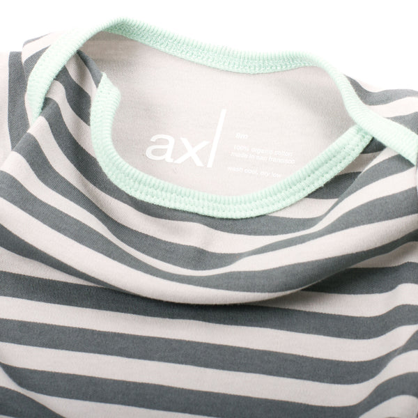 AXL Brand Organic Baby Onesie Bodysuit Short Sleeve Stripe