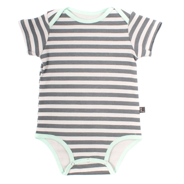 AXL Brand Organic Baby Onesie Bodysuit Short Sleeve Stripe