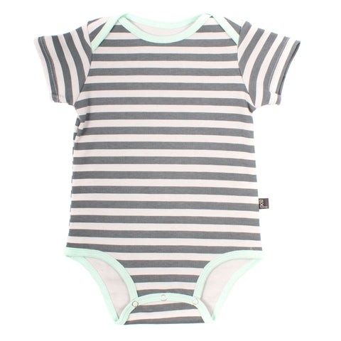 AXL Brand Organic Baby Onesie Bodysuit Short Sleeve Stripe