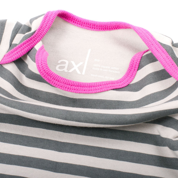 AXL Brand Organic Baby Onesie Bodysuit Short Sleeve Stripe