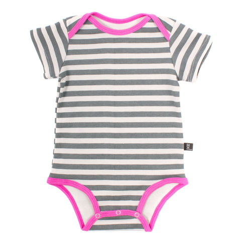 AXL Brand Organic Baby Onesie Bodysuit Short Sleeve Stripe