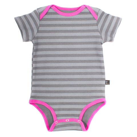 AXL Brand Organic Baby Onesie Bodysuit Short Sleeve Stripe